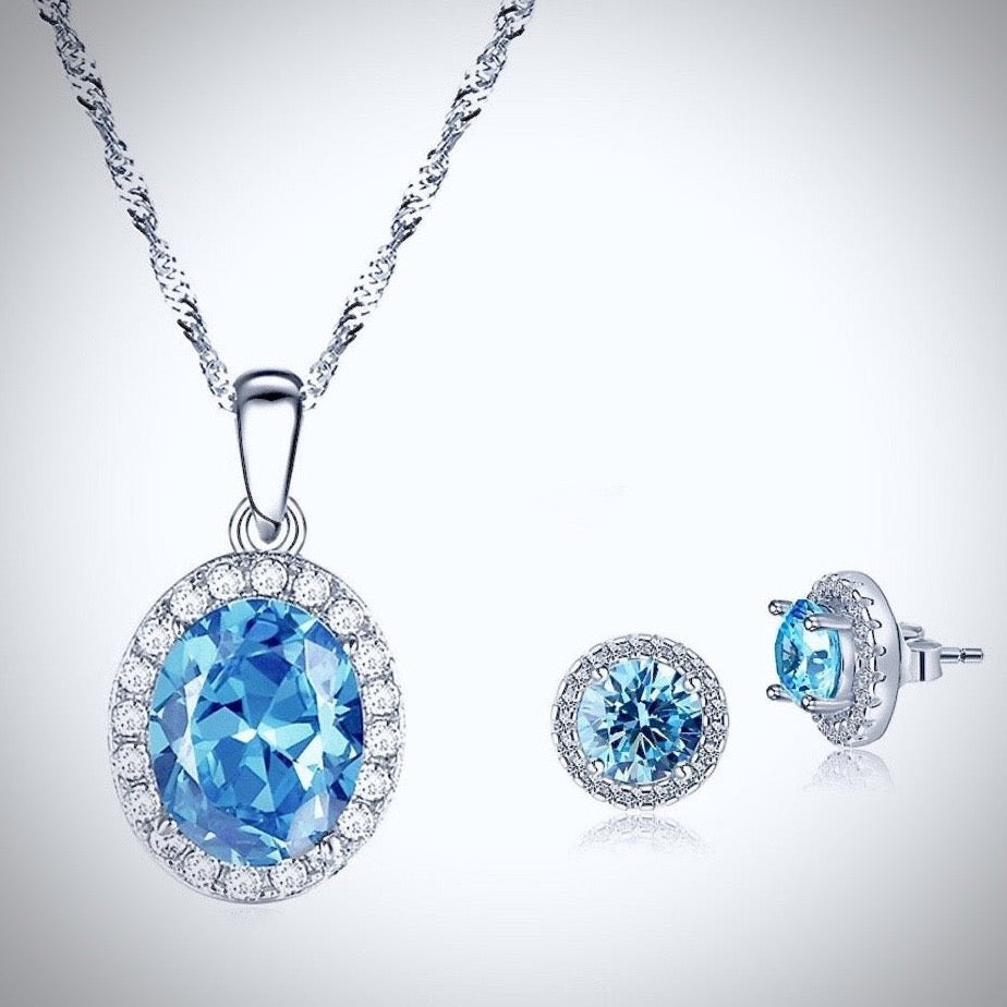 Spring Blossoms of Blue Aquamarine Necklace » Dreamscape Jewelry Design