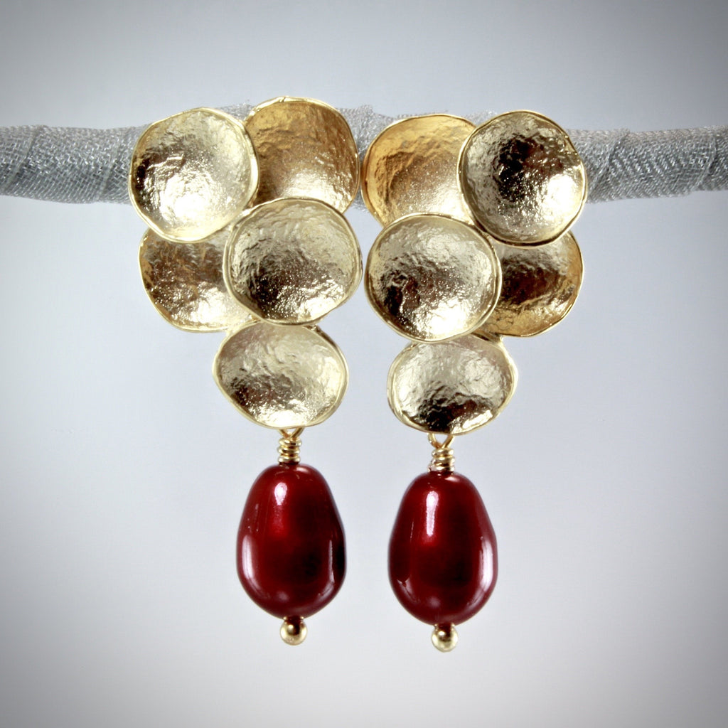 "Scarlet" - Swarovski Crystal Pearl Earrings