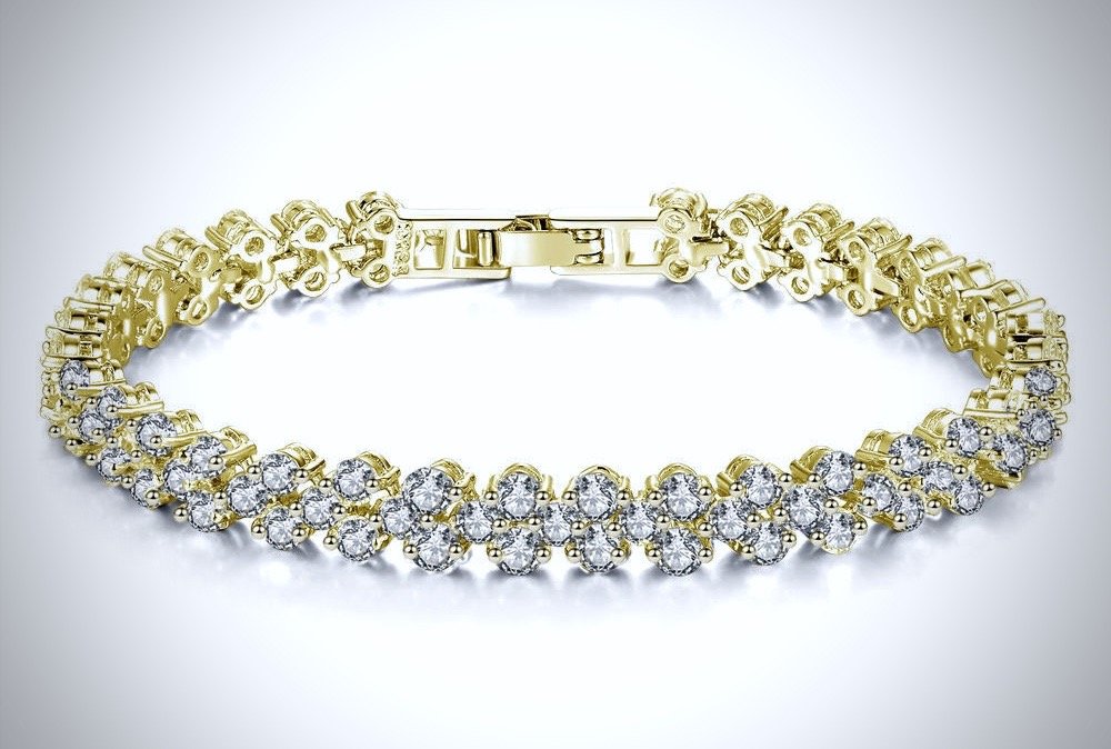 Wedding Jewelry - Cubic Zirconia Bracelets - Available in Silver, Yellow Gold and Rose Gold