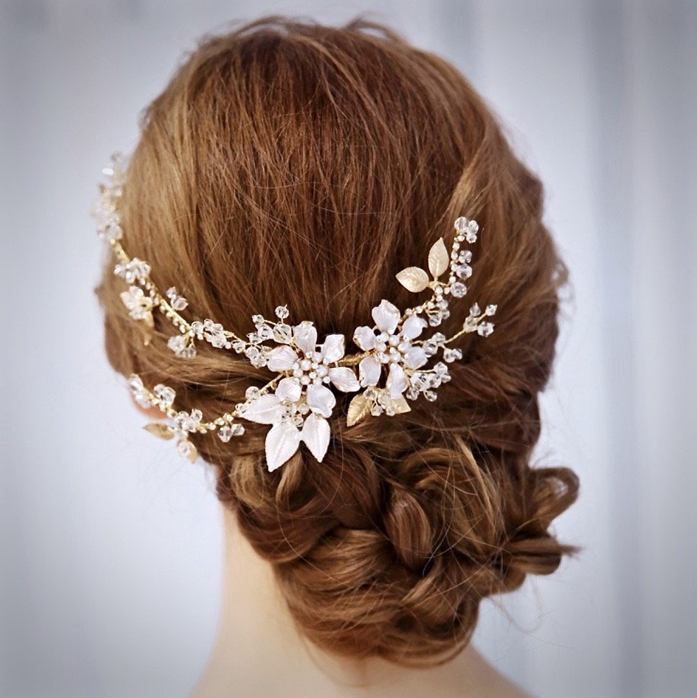 Wedding Hair Accessories - Pearl and Crystal Bridal Hair Comb - Available in Gold and Silver