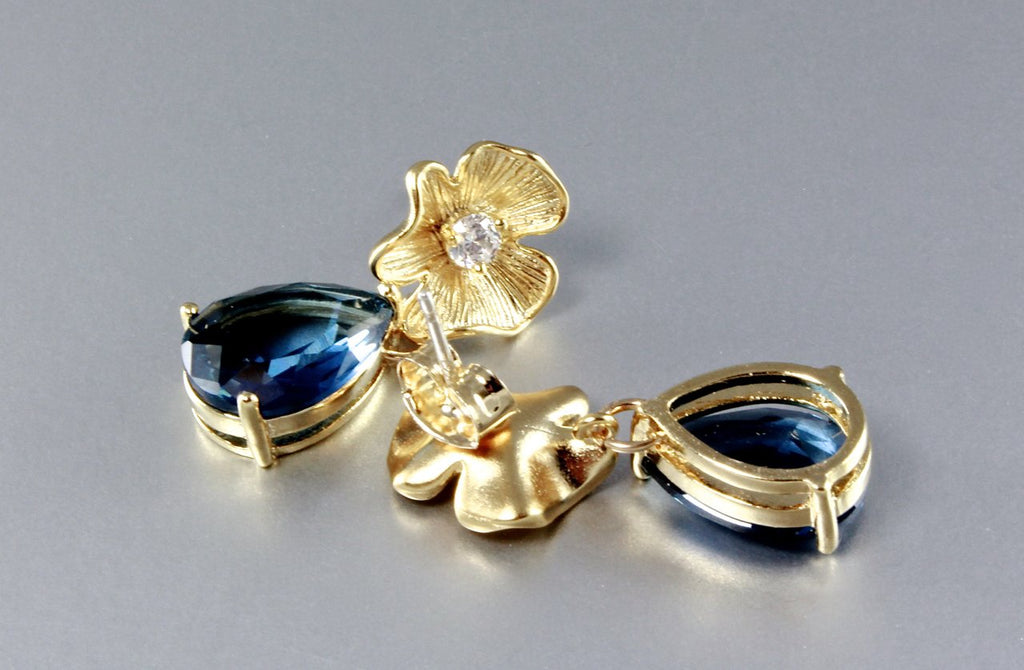 "Blue Velvet" - Cubic Zirconia Earrings