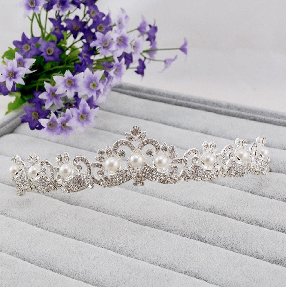 "Jolene" - Wedding Pearl and Rhinestone Tiara